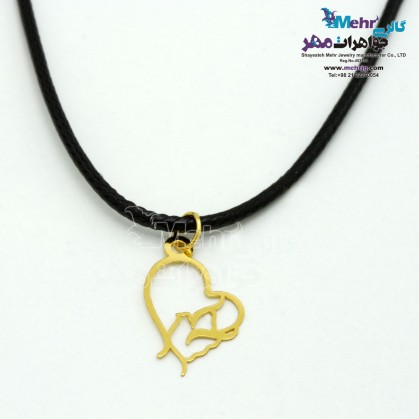 Leather Gold Necklace - Heart Design-MM0903